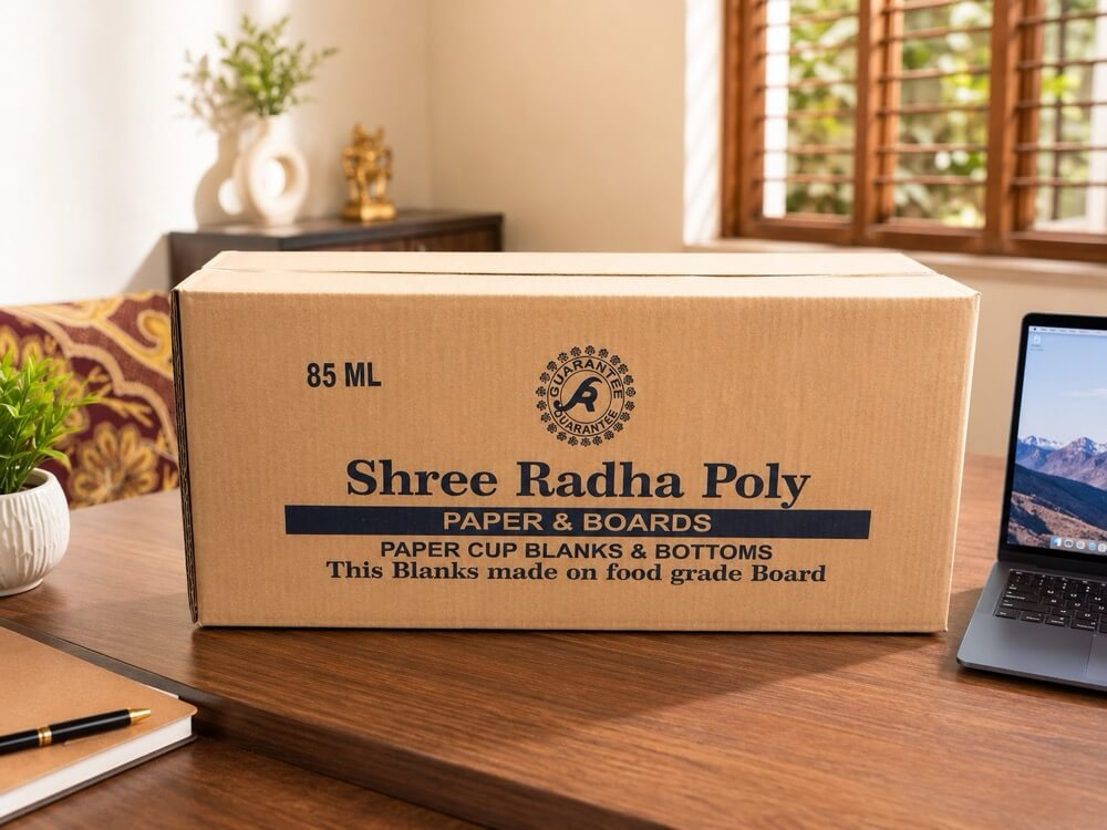 Shree Radha Poly branded corrugated carton for paper cup blanks